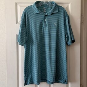 Rhoback Short Sleeve Performance Polo The Birdie Stripe Size XL